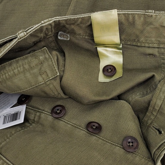 Outerknown Fatigue Utility High Rise Cropped Pants Olive Green Womens Size 8 - Picture 6 of 9